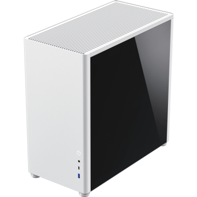 Компьютерный корпус mATX/ Gamemax Spark Full White mATX case, white, PSU, w/1xUSB3.0+1xType-C, 1xCombo Audio