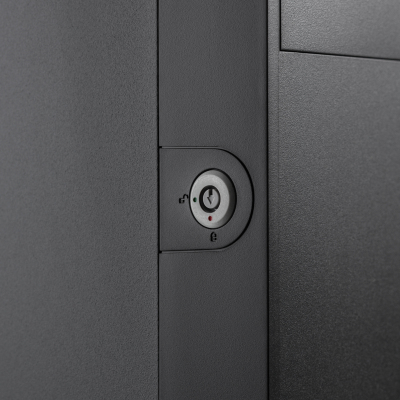 Корпус с блоком питания 450Вт./ Case Foxline FL-733R-FZ450R-U32-NRP mATX case, black, w/PSU 450W 12cm, w/2xUSB2.0, w/2xUSB3.0, w/P-lock, w/E-lock, w/rear LED lighting button, w/pwr cord, w/o FAN