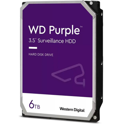 Жесткий диск/ HDD WD SATA3 6TB Purple 5400 RPM 256Mb 1 year warranty (replacement WD62PURZ, WD63PURZ)