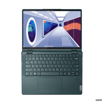 Ноутбук/ Lenovo Yoga 6 13ABR8 13.3"(1920x1200 IPS)/Touch/AMD Ryzen 5 7530U(2Ghz)/16384Mb/512SSDGb/noDVD/Int:AMD Radeon/Cam/BT/WiFi/59WHr/war 1y/1.37kg/dark teal/Win11Home + 45W, Pen, RU kbd
