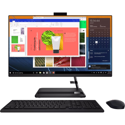 Моноблок/ Lenovo IdeaCentre AIO 3 27ALC6 27"(1920x1080 IPS)/AMD Ryzen 5 7530U(2Ghz)/16384Mb/512SSDGb/noDVD/Int:AMD Radeon/Cam/BT/WiFi/war 1y/8.77kg/black/noOS + RU kbd, mouse USB
