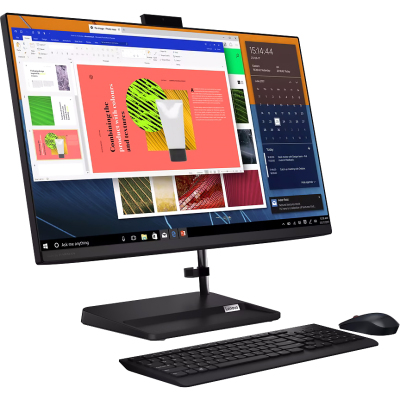 Моноблок/ Lenovo IdeaCentre AIO 3 27ALC6 27"(1920x1080 IPS)/AMD Ryzen 5 7530U(2Ghz)/16384Mb/512SSDGb/noDVD/Int:AMD Radeon/Cam/BT/WiFi/war 1y/8.77kg/black/noOS + RU kbd, mouse USB