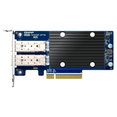 Сетевая карта/ QNAP QXG-10G2SF-X710 LAN Expansion Card, PCIe Gen3 x8, 2 x SFP+ ports (10Gbps/1Gbps)