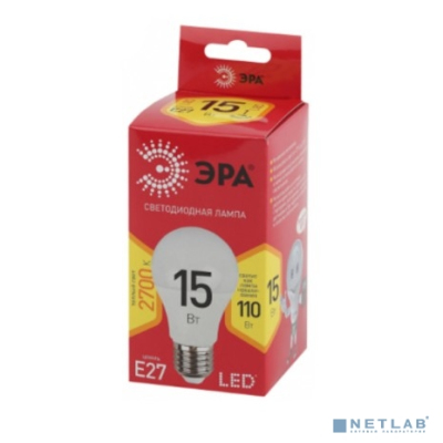 ЭРА Б0046355 Лампочка светодиодная RED LINE LED A60-15W-827-E27 R E27 / Е27 15 Вт груша теплый белый свет
