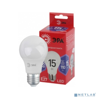 ЭРА Б0046357 Лампочка светодиодная RED LINE LED A60-15W-865-E27 R Е27 / E27 15 Вт груша холодный дневной свет