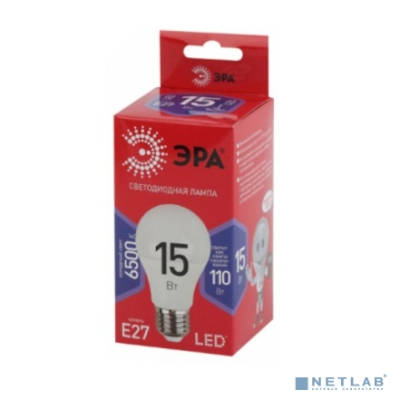 ЭРА Б0046357 Лампочка светодиодная RED LINE LED A60-15W-865-E27 R Е27 / E27 15 Вт груша холодный дневной свет
