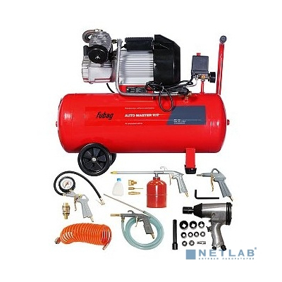 FUBAG AUTO MASTER KIT Компрессор + набор из 10 предметов [45681953/641270] {Реси- вер, л 50 Произ- водит., л/мин 360 Давле- ние, бар 8 Мощность, кВт 2.2 Напря- жение, В 220 Вес, кг 60}