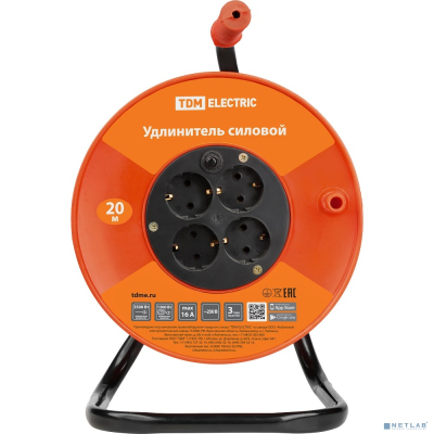 TDM SQ1301-0530 Удлинитель силовой УКз16-004 (4 места/20м ПВС 3х1,0)