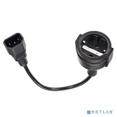 Telecom TE002-CU0.75-0.15M Кабель-переходник UPS -> розетка (IE-320 C14 to Type-F) 3Gx0,75mm2 медь 0.15m