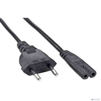 Telecom TE023-CU0.5-3M Кабель для аудио-видео техники IEC-320-C7, 2-pin 3m ,черный, медь