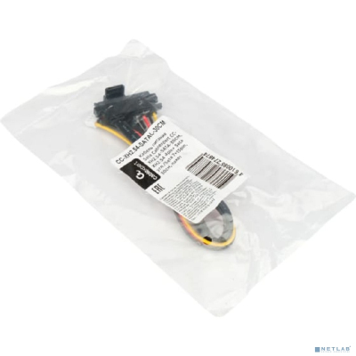 Cablexpert Кабель Combo SATA XH2.54 4pin+Sata угловой / Sata 7+15pin, медь, 30см, пакет (CC-XH2.54-SATAL-30CM)