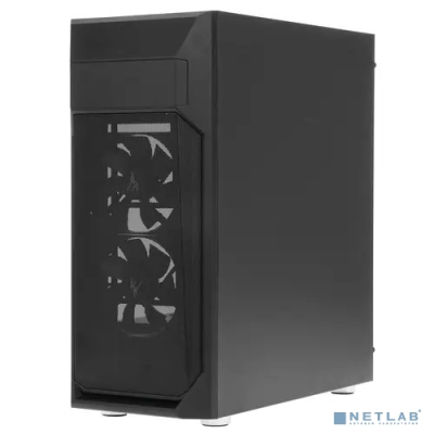 Корпус ZALMAN Z1 PLUS, без БП, боковое окно (закаленное стекло), черный, ATX