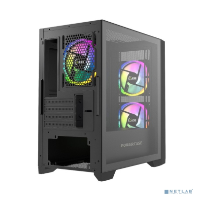 Powercase Alisio Micro Z3B ARGB, Tempered Glass, 3x 120mm ARGB fan, чёрный, mATX (CAMZB-A3)