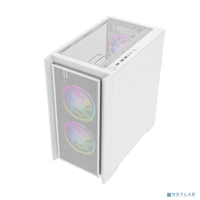 Powercase Alisio Micro Z3W ARGB, Tempered Glass, 3x 120mm ARGB fan, белый, mATX (CAMZW-A3)
