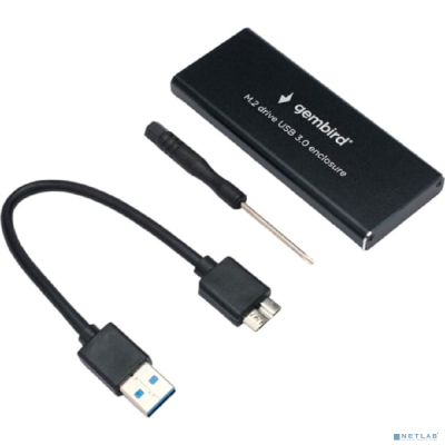 Gembird EEM2-SATA-1 Внешний корпус USB 3.0 для M2 SATA порт MicroB, металл, черный