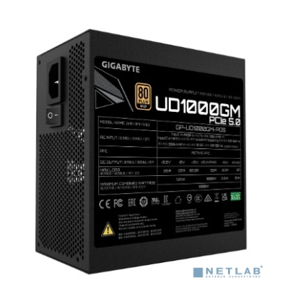 Блок питания Gigabyte ATX 1000W GP-UD1000GM PG5 80+ gold (24+4+4pin) APFC 120mm fan 8xSATA Cab Manag RTL
