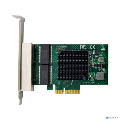 ORIENT XWT-BM19L4PE4, Сетевая карта PCI-Ex4 v2.0 4xRJ45 Gigabit Ethernet, Broadcom BCM5719 chipset, 10/100/1000 Мбит/с, 2 планки крепления в комплекте (31308)