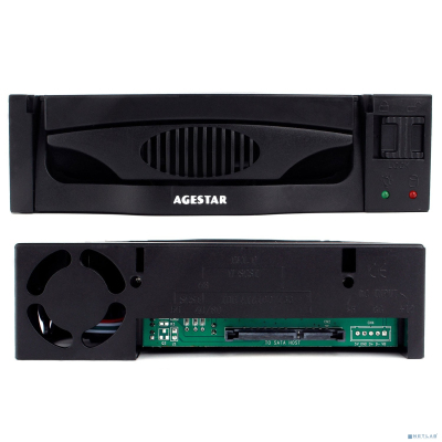 AgeStar SR3P-S-1F (BLACK) Mobile rack (салазки) 3,5" SATA I/II/III AgeStar SR3P-S-1F (BLACK), пластик, чёрный