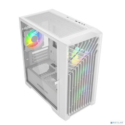 Powercase Mistral Micro X4W, Tempered Glass, 4х 120mm 5-color fan, белый, mATX (CMMXW-L4)