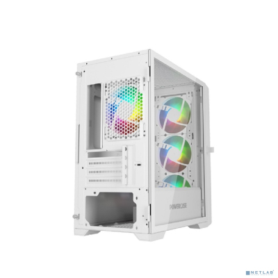 Powercase Mistral Micro X4W, Tempered Glass, 4х 120mm 5-color fan, белый, mATX (CMMXW-L4)