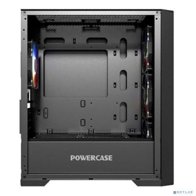 Powercase ByteFlow Micro Black, Tempered Glass, 4х 120mm ARGB fans, ARGB HUB, чёрный, mATX (CAMBFB-A4)
