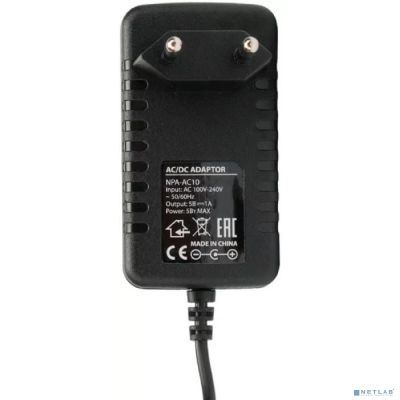 Gembird Блок питания узкий 5В/1А, 5Вт, 1 штекер 5,5х2,5мм (NPA-AC10)