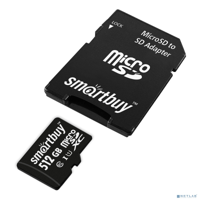 Micro SecureDigital 512GB Smartbuy Class10 UHS (с адаптером SD)