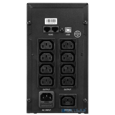 CROWN ИБП CMU-SP1200IEC USB {1200VA\720W, корпус металл, 2x12V/9AH, розетки 8*IEC+1*IEC C13, AVR, cъёмный кабель питания 1.8 м, RJ11/45, USB, LED}