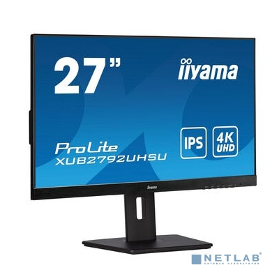 LCD IIYAMA 27" XUB2792UHSU-B5 {IPS 3840x2160 75Hz 4ms 178/178 350cd 1000:1 10bit(8bit+FRC) DVI HDMI2.0 DisplayPort1.2 2xUSB3.0 2x2W Pivot VESA}