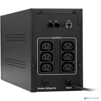 Exegate EP285513RUS ИБП ExeGate SpecialPro UNB-2000.LED.AVR.C13.RJ.USB <2000VA/1200W, LED, AVR, 6*IEC-C13, RJ45/11, USB, Black>