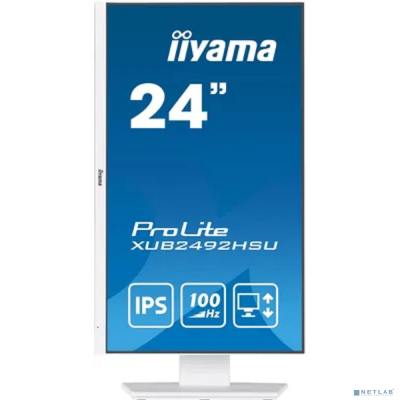 LCD Iiyama 23.8'' XUB2492HSU-W6 белый {IPS 1920x1080 100Hz 0.4ms HDMI DisplayPort USB M/M Pivot}