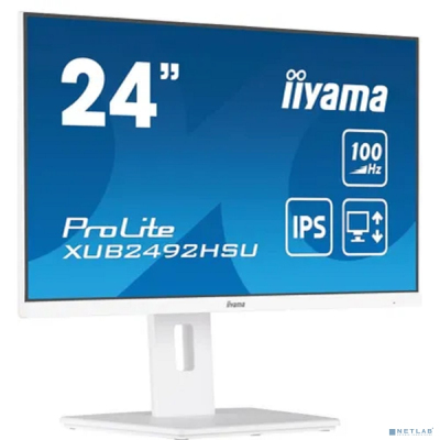 LCD Iiyama 23.8'' XUB2492HSU-W6 белый {IPS 1920x1080 100Hz 0.4ms HDMI DisplayPort USB M/M Pivot}