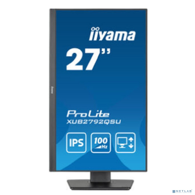LCD IIYAMA 27" XUB2792QSU-B6 {IPS 2560x1440 100hz 0.4ms HDMI DisplayPort USB M/M HAS Pivot}