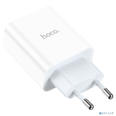 HOCO HC-66076 C97A/ Сетевое ЗУ/ PD + QC 3.0/ 2 USB: Type-A + Type-C/ Выход: 5V_9V_12V, 20W/ White