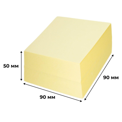 Блок для записей Комус BC 90х90х50 желтый пастель на склейке