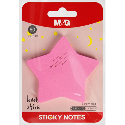 Стикеры с клеевым краем M&G, 71x71 мм, 60 л, цвет и дизайн в ассортм