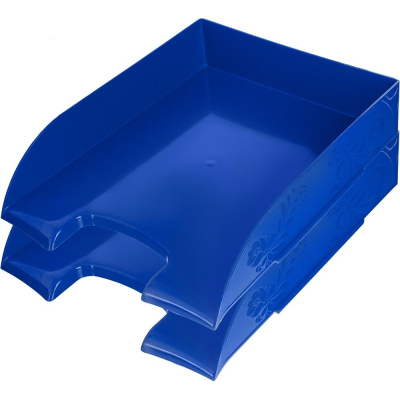 Лоток горизонтальный Комус Art Deco синий рс