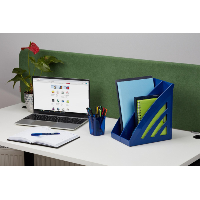 Лоток горизонтальный Комус Art Deco синий рс