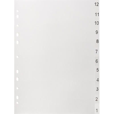 Разделитель листов 12-1 цифровые пластик.Комус