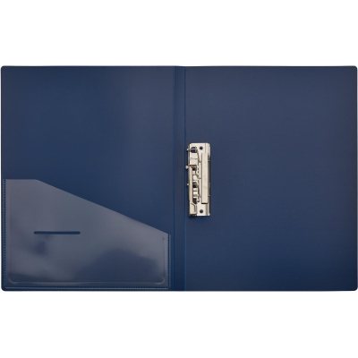 Папка с зажимом Комус Шелк синяя