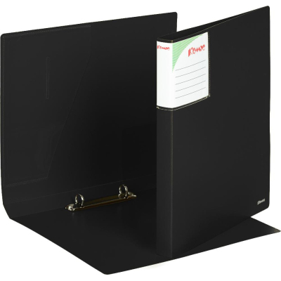 Папка на 2-х кольцах Комус Шелк 25мм черная