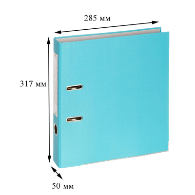 Папка-регистратор Комус Экономи 50мм бирюзовый тиффани,ПБП1,карм.кор,мет.уг