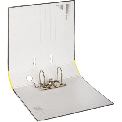 Папка-регистратор Комус мрамор.карт75мм кибер желт,бум/бум,карм.кор,мет.уг