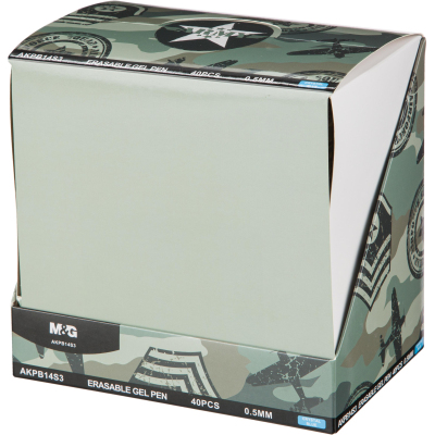 Ручка гелевая со стираемыми чернилами M&G Army, д.ш. 0,5мм, син, асс