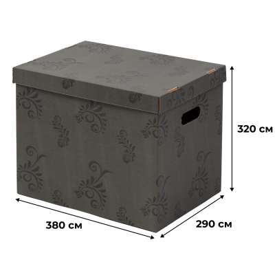 Короб для хранения Комус Русская серия 380х290х320усилен.ККД-1,серый 3шт/уп