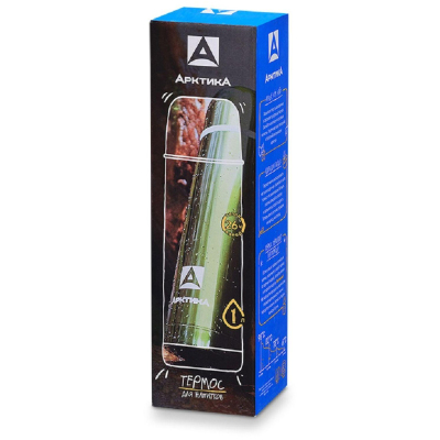 Термос с узким горлом д/напитков с глухой пробкой,1л,болотный, 102-1000-GN