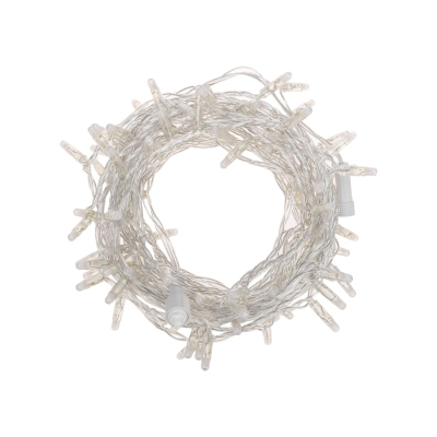 Гирлянда светодиодная Нить 10м,мерц кажд 5, прозрач ПВХ,24В,Красный 305-252