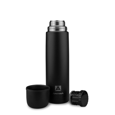 Термос с узким горлом д/напитков с глухой пробк,1л,черн песок,102-1000-BKT