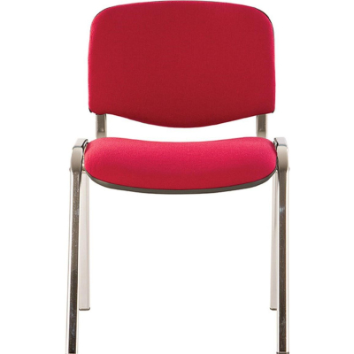 Стул UA_EChair Rio (ИЗО) хром, ткань красная C02