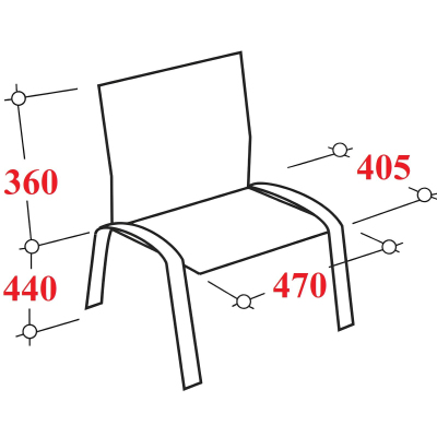 Стул UA_EChair Rio (ИЗО) хром, ткань красная C02